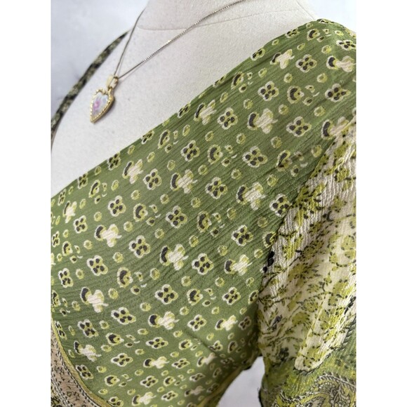 Vtg Y2K Babydoll Top Sz S Silk Mesh Whimsigoth Fairy Grunge Indie Sleaze Green - Picture 16 of 16